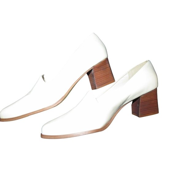 Laura Scott Dreamer Brazilian leather low block heel pumps size 9.5 - Picture 5 of 10